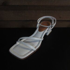 ASOS DESIGN Hastings mid block heeled sandals in white - US SIZE 5